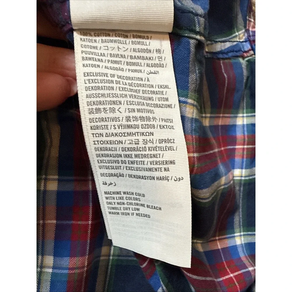 Abercrombie Kids Boy's Flannel Plaid Red/Navy  100% Cotton Shirt Size Med BTS